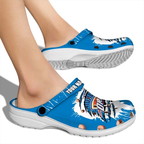 customized oklahoma city thunder splash motif background crocs new arrival