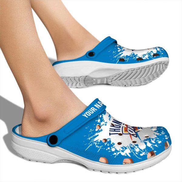 customized oklahoma city thunder splatter background crocs new arrival