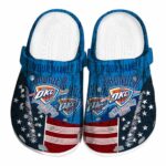 customized oklahoma city thunder star spangled side pattern crocs fashion forward