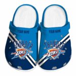 customized oklahoma city thunder striped accents crocs fashion forward