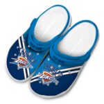 customized oklahoma city thunder striped accents crocs fashion forward