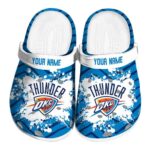 customized oklahoma city thunder zigzag paint burst crocs fashion forward