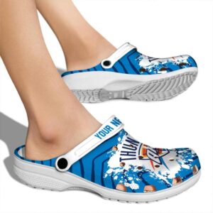 customized oklahoma city thunder zigzag paint burst crocs new arrival