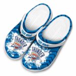 customized oklahoma city thunder zigzag paint burst crocs fashion forward