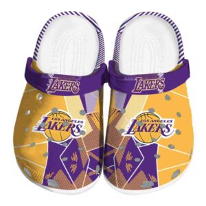 los angeles lakers geometric background crocs fashion forward
