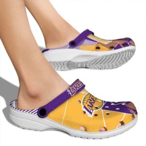 los angeles lakers geometric background crocs new arrival
