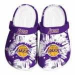 los angeles lakers splatter graphics crocs fashion forward