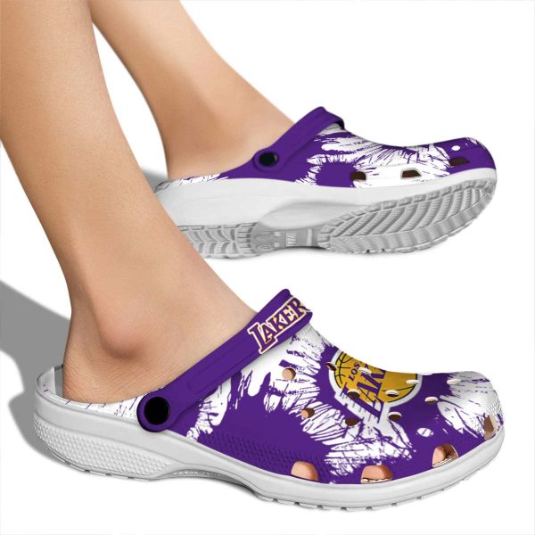 los angeles lakers splatter graphics crocs new arrival