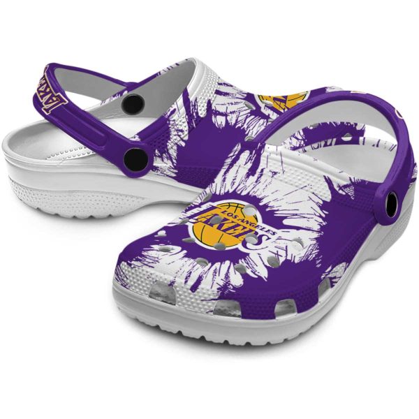 los angeles lakers splatter graphics crocs premium grade