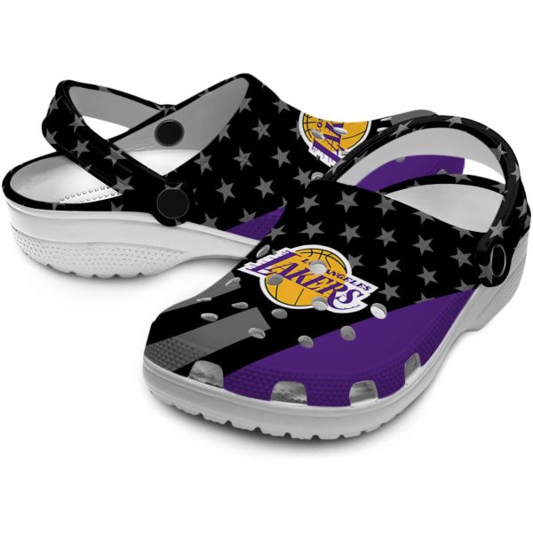 los angeles lakers stellar stripes theme crocs premium grade
