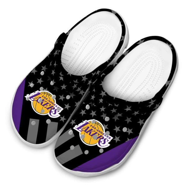 los angeles lakers stellar stripes theme crocs top rated