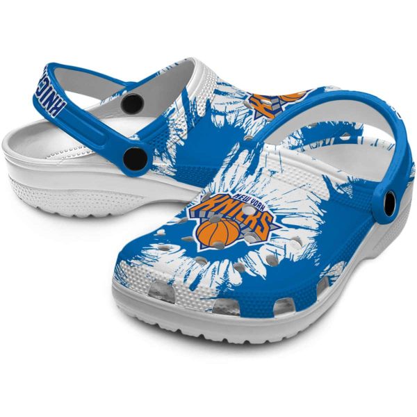 new york knicks splatter graphics crocs premium grade