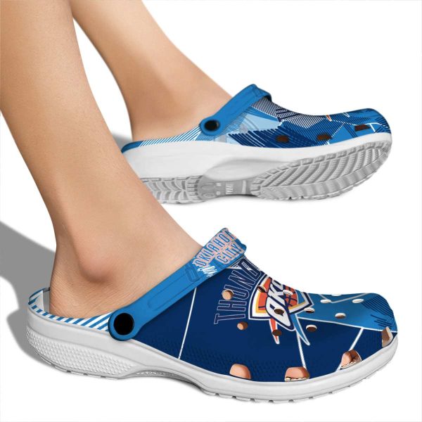 oklahoma city thunder geometric background crocs new arrival