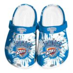oklahoma city thunder splatter graphics crocs fashion forward