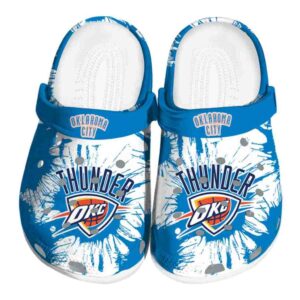 oklahoma city thunder splatter graphics crocs fashion forward