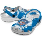 oklahoma city thunder splatter graphics crocs fashion forward