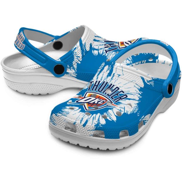oklahoma city thunder splatter graphics crocs premium grade