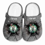 personalized boston celtics cracked ground texture crocs fashion forward