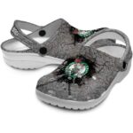 personalized boston celtics cracked ground texture crocs fashion forward