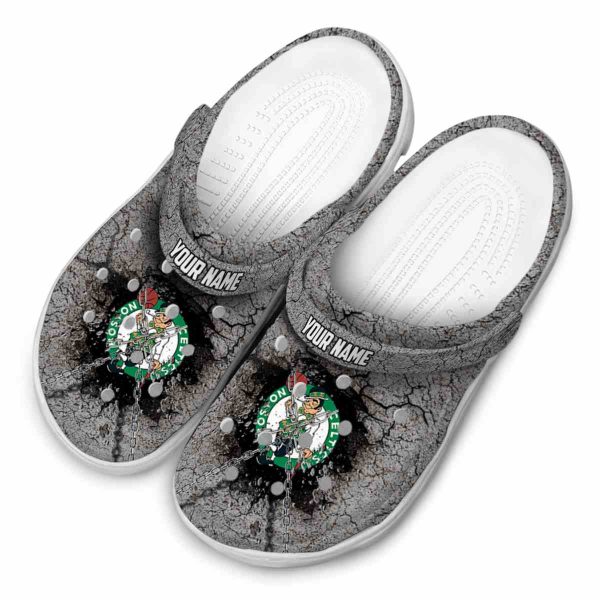 personalized boston celtics cracked ground texture crocs top rated