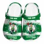 Personalized Boston Celtics Paint Splatter Graphics Clog 1 personalized boston celtics paint splatter graphics crocs fashion forward