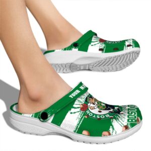 personalized boston celtics paint splatter graphics crocs new arrival