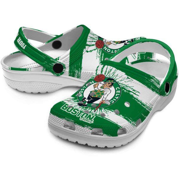 personalized boston celtics paint splatter graphics crocs premium grade