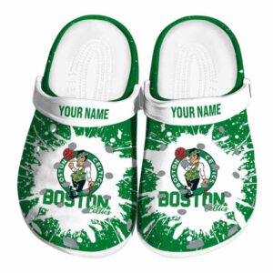 personalized boston celtics splash art crocs fashion forward