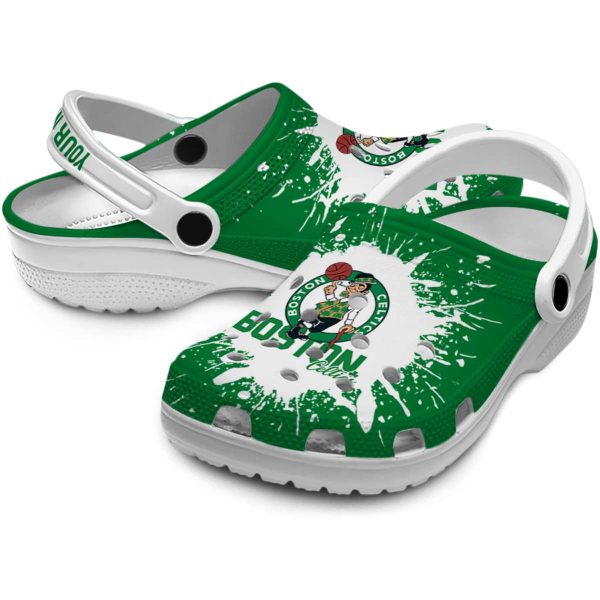personalized boston celtics splash art crocs premium grade
