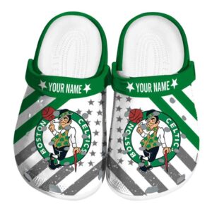 personalized boston celtics star spangled graphic crocs fashion forward