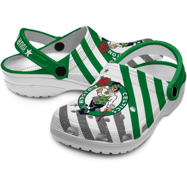 personalized boston celtics star spangled graphic crocs premium grade