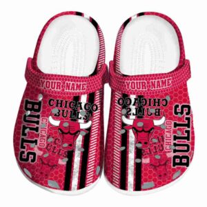 personalized chicago bulls contrasting stripes crocs fashion forward