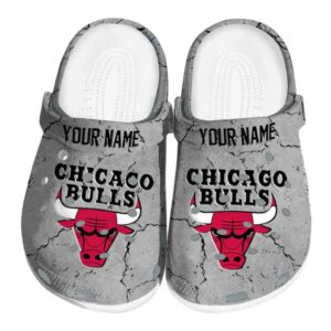 personalized chicago bulls cracked texture crocs fashion forward