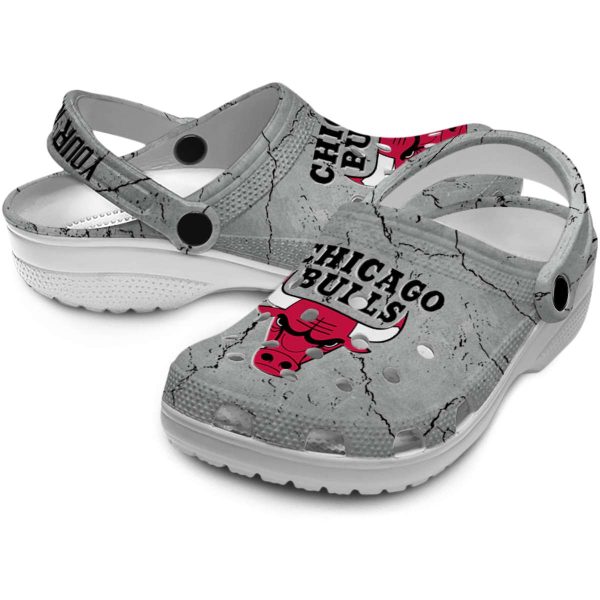 personalized chicago bulls cracked texture crocs premium grade