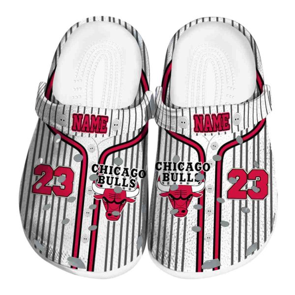 personalized chicago bulls pinstripe pattern crocs fashion forward