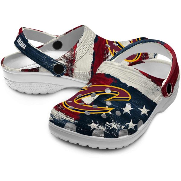 personalized cleveland cavaliers patriotic stripes crocs premium grade
