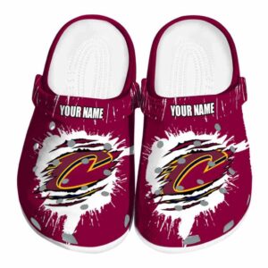 personalized cleveland cavaliers splash motif background crocs fashion forward