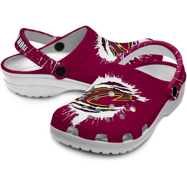 personalized cleveland cavaliers splash motif background crocs premium grade