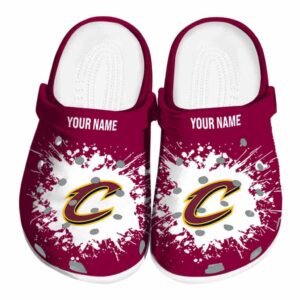 personalized cleveland cavaliers splatter background crocs fashion forward
