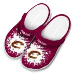 personalized cleveland cavaliers splatter background crocs fashion forward
