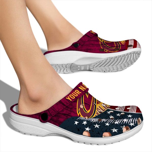 personalized cleveland cavaliers star spangled side pattern crocs new arrival