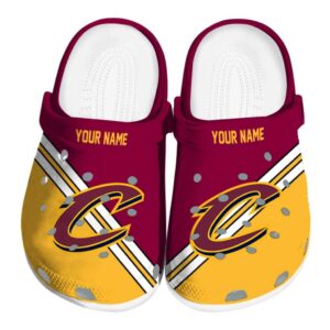 personalized cleveland cavaliers striped accents crocs fashion forward