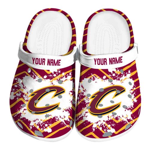personalized cleveland cavaliers zigzag paint burst crocs fashion forward