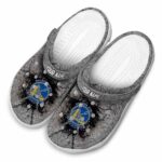 personalized golden state warriors cracked ground texture crocs fashion forward