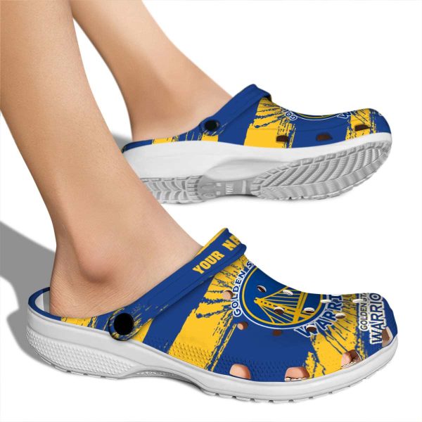 personalized golden state warriors paint splatter graphics crocs new arrival