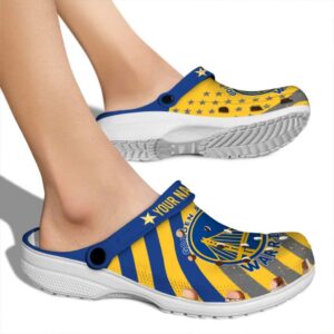 personalized golden state warriors star spangled graphic crocs new arrival