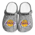 personalized los angeles lakers cracked texture crocs fashion forward