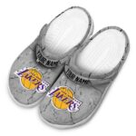 personalized los angeles lakers cracked texture crocs fashion forward