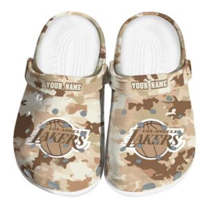 personalized los angeles lakers desert camo crocs fashion forward