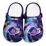 personalized los angeles lakers galaxy swirl crocs fashion forward